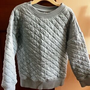 Hanna Andersson Seafoam Green Quilted Crew Neck Sweatshirt